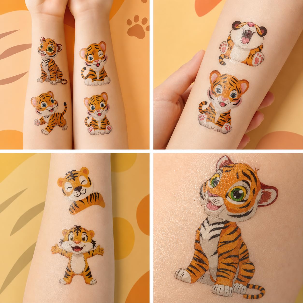 虎 タイガー 剥製 置物 ロカビリー tattoo ホットロッド クリームソーダ Amazon.co.jp: 96個入りタイガータトゥーテーマワイルドサファリ